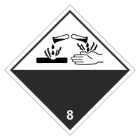 Знак опасности. Класс 8.1, 8.2, 8.3. Едкое/коррозионное вещество